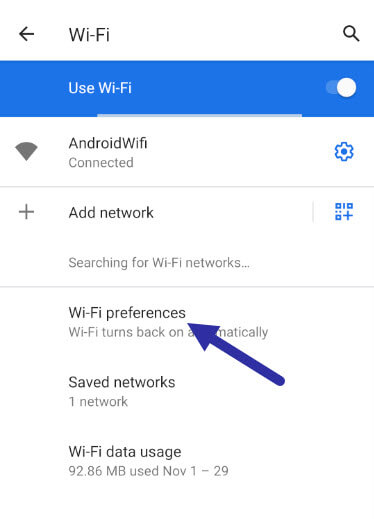 android wi fi preference 291120