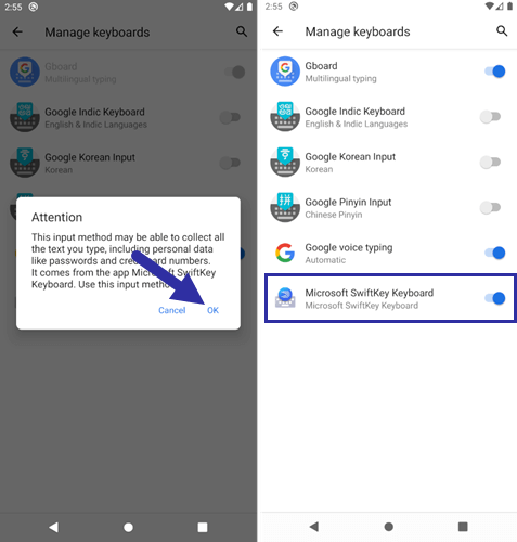 enable alternate keyboard in android 261220
