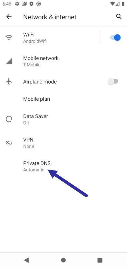 private dns option android 010121