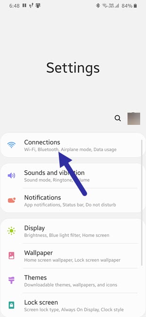 samsung connections option 010121